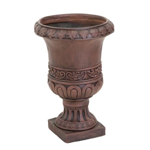 Brown Outdoor 26" Turkish Urn Planter by GDF Studio