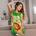 thumbnail image 3 of Easygdp African Animals in the Jungle Camisón de manga corta para mujer, informal, estampado, 3 of 6