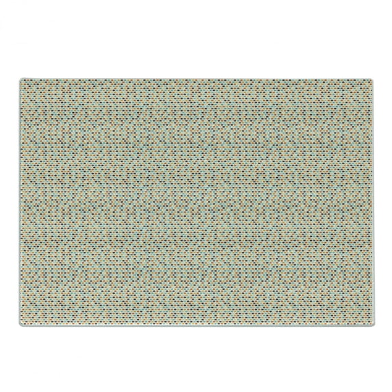 Yellow Brown Cutting Board, Colorful Polka Dots in Retro Design on a Plain Background, Decorative Tempered Glass Cutting and Serving Board, in 3 Sizes, by Ambesonne