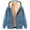 Sky Blue, variant on Fartey Womens Sherpa Lined Jacket Fashion Casual Fleece Drawstring Hooded Coat Winter Warm Long Sleeve Jackets Cute Heart Print Outerwear with Pockets