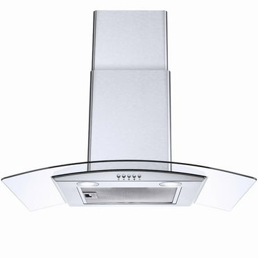 30 inch Kitchen Stainless Wall Mount Range Hood 450CFM Stainless 3-Speed with Led Bulb Dishwasher Filter For Burner 120V