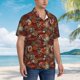 thumbnail image 3 of Balery Coffee Stamp Camisas hawaianas de manga corta para hombre, camisas playeras de corte holgado, camisas de vacaciones con botones,XX-Large, 3 of 7