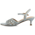 thumbnail image 2 of Journee Womens Jessly Cut Out Design Ankle Strap Kitten Heel Dress Sandals, 2 of 9