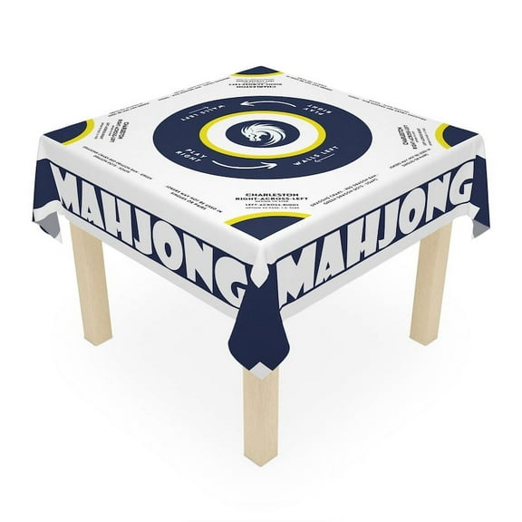 Mah jong board with Rules, Instructions on table cloth, size 55.1" by 55.1" easy for beginners that are new to playing Mahjong, Mah Jong