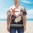 thumbnail image 2 of Balery Starfishes Shells Camisas hawaianas de manga corta para hombre, camisas playeras de corte holgado, camisas de vacaciones con botones,Medium, 2 of 7