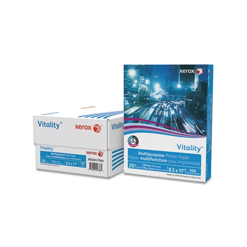 Vitality Multipurpose Print Paper 92 Bright, 20 lb, 8.5 x 11, White, 500 Sheets/Ream, 3 Reams/Carton