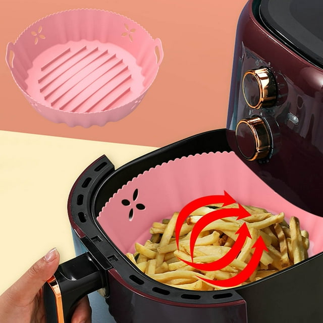 Dvkptbk Air Doublures pour Friteuse à Chaud Casserole en Silicone pour Friteuse à Air Chaud Doublures en Silicone pour Friteuse à Air Panier Antiadhésif pour Friteuse à Air Accessoires, Remplacement Réutilisable du Papier Parchemin Inflammable en Liquidation