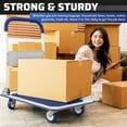 thumbnail image 6 of Lifetime Appliance Parts Upgraded Foldable Push Cart Dolly | 330 lbs. Capacity Moving Platform Hand Truck | Heavy Duty Space Saving Collapsible | Swivel Push Handle Flat Bed Wagon - (Blue), 6 of 9