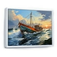 thumbnail image 2 of Designart "Seascapes Boat Expressive II" Transportation Floater Framed Canvas Art Print, 2 of 7