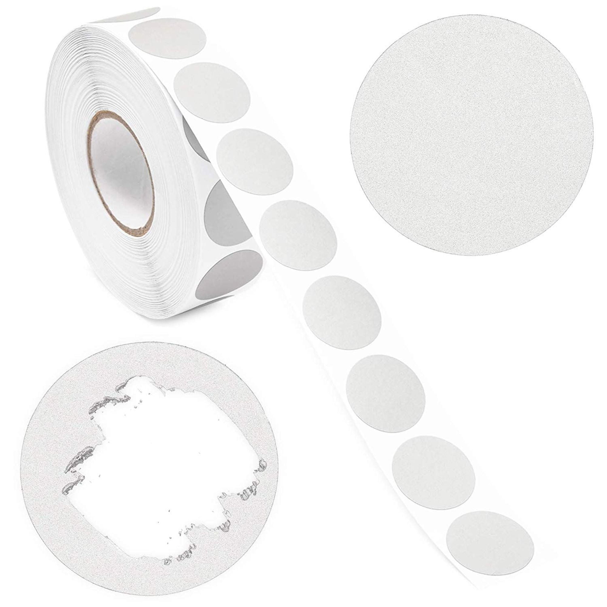 1000 Packs Silver Scratch Off Stickers, Round Circle Scratchoff Labels