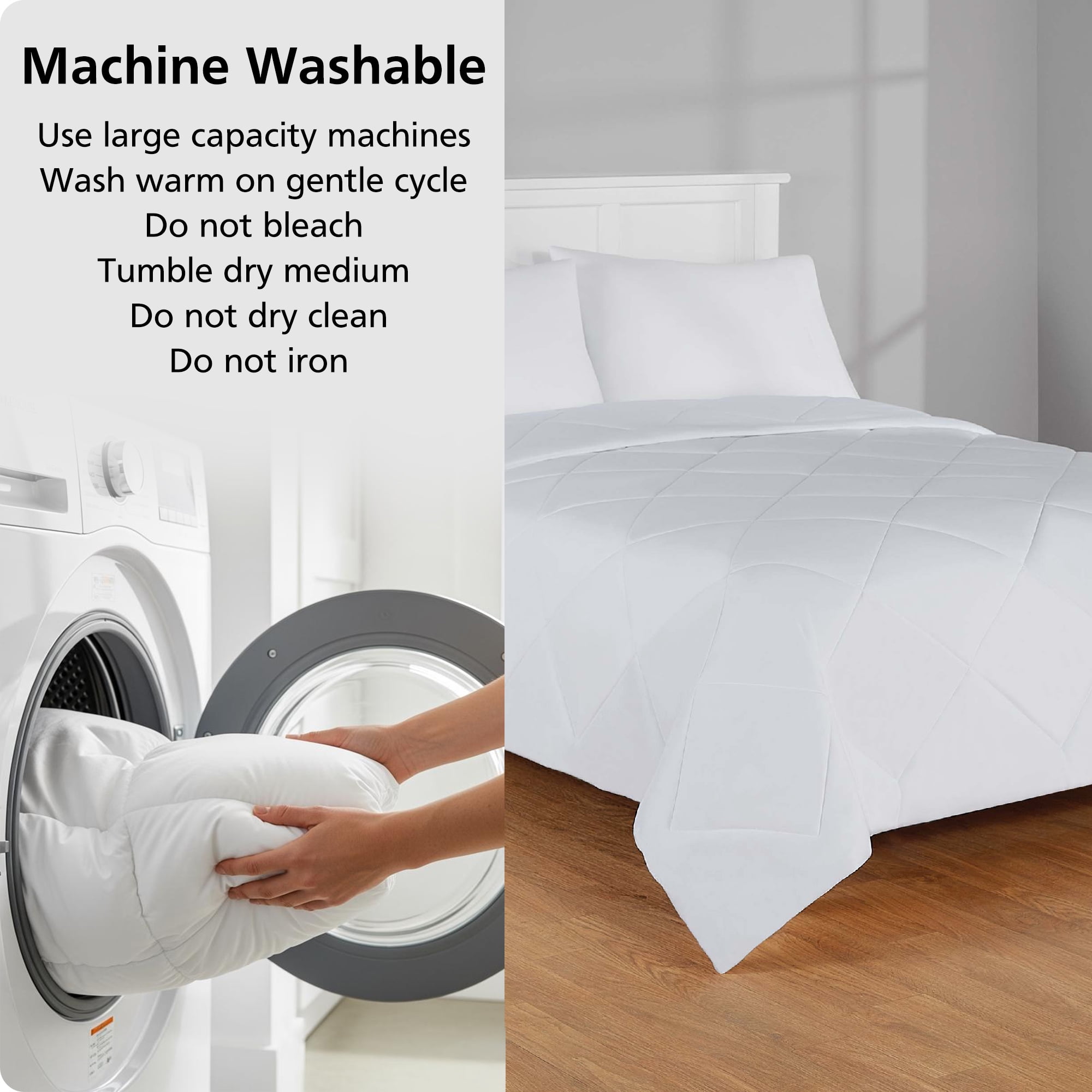 Mainstays Twin/Twin XL Comforter, All-Season Reversible Microfiber, White