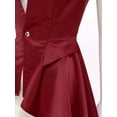 thumbnail image 5 of Sholeno  Women's Gothic Punk Sleeveless One Button Jacket Medieval Steampunk Tailcoat Jackets Burgundy L, 5 of 7