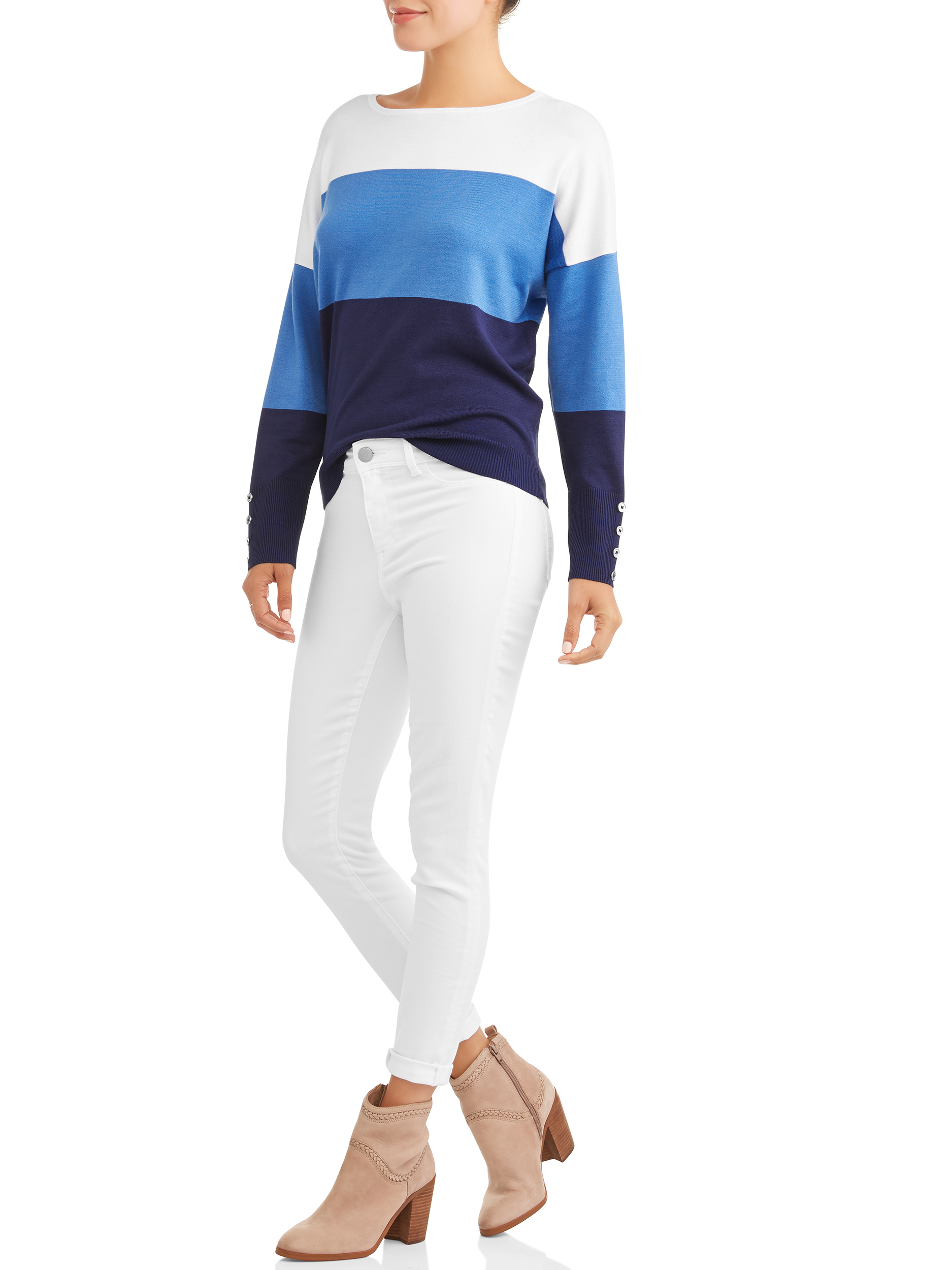 Women's Colorblock Dolman Sleeve Sweater - image 3 of 4