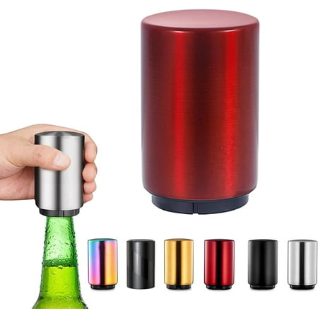 

Push Down Magnetic Bottle Opener Automatic Stainless Steel Beer Bottle Opener with Magnet For Opening Crown Cap Bottles Cap Catcher Beer Gifts for Men Father s Day Kitchen Accessories Bottle