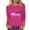 Z3-Hot Pink-breast cancer shirts for women, variant on Yourumao Breast Cancer Shirts for Women Pink Ribbon 3/4 Sleeve Tops Crewneck Plus Size In October We Wear Pink Shirt for Breast Cancer Survivor