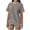 Coffee, variant on Summer 2 Piece Sets for Women Plus Size Going out Round Neck Stripe Multi-Color Short Sleeve Short Pants With Elastic Waist Set