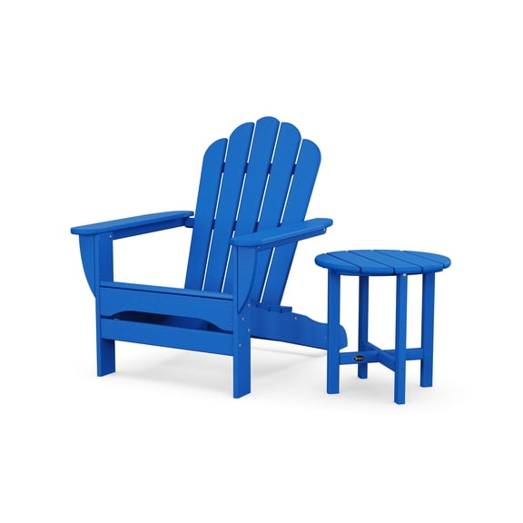 Trex Outdoors Monterey Bay Oversized Outdoor Adirondack Chair with Side Table in Pacific Blue