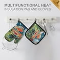 thumbnail image 4 of Yayeee Oven Mitts and Pot Holder Set of 2 Heat Resistant Kitchen Gloves Baking Hot Pad, Art Goldfish Bowl, 4 of 5