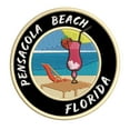 thumbnail image 1 of Happy Hour! At Pensacola Beach, Florida USA 3.5 Inch Iron Or Sew On Embroidered Fabric Badge Patch Ocean Beach, Salt Life Iconic Series, 1 of 2