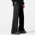 thumbnail image 2 of Thousandth Men's Wide Leg Pants Loose Fit Straight Trousers Drapey Casual Zipper Plain Elastic Waist Sweatpants for Streetwear,Daily Trendy Outfits, 2 of 7