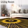 thumbnail image 2 of ODIKA 4'x6' Machine Washable Non-Slip Area Rug, Sunray Motif Abstract Clearance High Traffic Rug with Pad, Black, 571205, 2 of 8