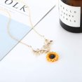 thumbnail image 3 of Collar con colgante de girasol, cadena de hojas de perla, resina, estilo bohemio, hecho a mano, para mujeres y niñas, 3 of 7
