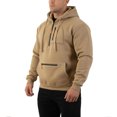 thumbnail image 2 of Men’s Pullover Hoodie with Adjustable Drawstring Hood and Multiple Zippered Pockets for Casual Outdoor Wear Khaki M, 2 of 4