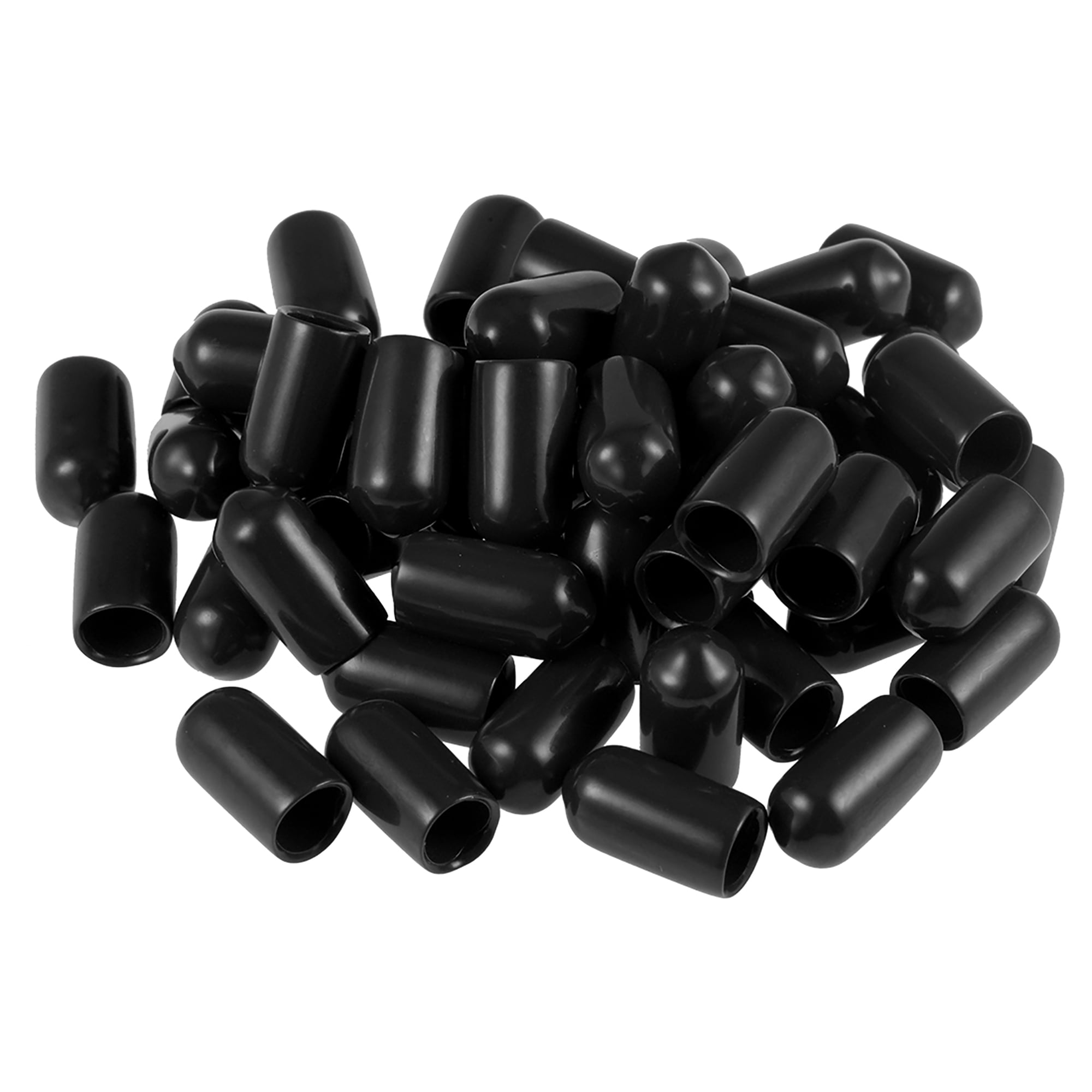 Uxcell 1/4inch ID Black Screw Thread Protectors Vinyl End Caps 50 Pack