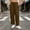 Brown, variant on Women's Pants Washed Wrinkle Barrel Drawstring Slit Multi Pocket Pants