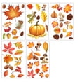 thumbnail image 2 of geerera 5pcs Fall Harvest Window Clings, Autumn Leaves & Pumpkin Wall Decals Set, Removable Vinyl Stickers for Glass, Mirror & Thanksgiving Home Decor, 2 of 6