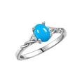 thumbnail image 4 of RYLOS Rings for Women Sterling Silver Classic Style Birthstone Ring 7X5MM Oval Gemstone &  Diamonds December Turquoise Jewelry for Women Size 10, 4 of 7