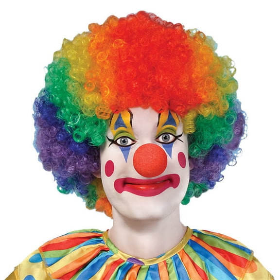 AMSCAN Jumbo Clown Wig Halloween Costume Accessories, Rainbow, One Size