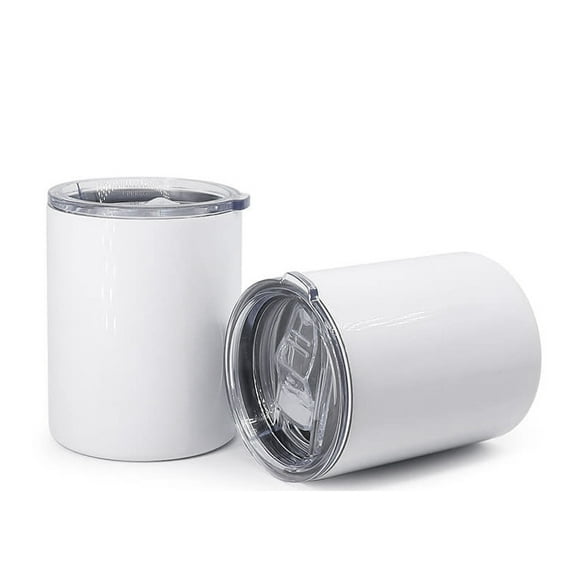 AGH 10oz Sublimation Wine Tumblers Set of 50 Insulated Stainless Steel Seamless Coffee Mugs with Lids for Travel, Parties, and Everyday Use
