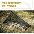 thumbnail image 4 of OneTigris Mesh Teepee Tent, Ultralight 1 Person Screen Room with Waterproof Bathtub Floor for Outdoor Camping Hiking Backpacking Bushcraft Tarp Hot Tent Shelter, 4 of 8