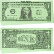 LEARNING ADVANTAGE One Dollar Play Bills - 100 $1 Paper Bills - Realistic Dollar Design and Size - Teach Currency, Counting and Math with Fake Cash