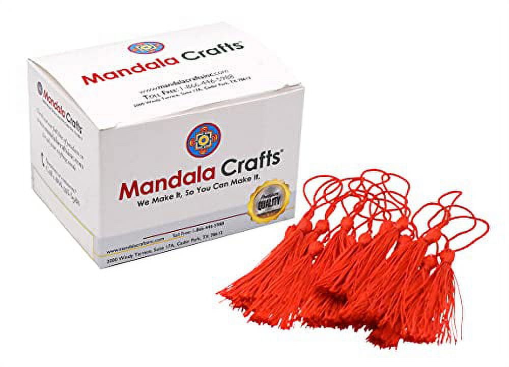 Mandala Crafts Bookmark Tassels for Crafts - Mini Tassels for Bookmarks  Jewelry Making Graduation - 5 Inch Pack of 100 Small Floss Metallic Silver  Sewing Tassels 