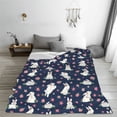 thumbnail image 5 of Cauagu Rabbit And Flower Pattern Flannel Bed Blankets,Fleece Blanket Comfortable Air Conditioning Blanket for Sofa Bed Travel Couch & Living Room -60"x50", 5 of 8