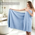thumbnail image 3 of Covian Home 8-Pack Bath Towel Set Light Blue Microfiber Bathroom Towel Set Ultra Soft Plush Oversized Towels Adult Luxury Bath Sheet, 3 of 7