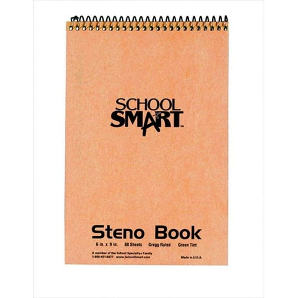 School Smart 085290 6 x 9 In. Gregg Ruled Steno Notebook, White, 80 Sheets