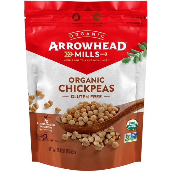 Arrowhead Mills Organic Garbanzo Beans 16 oz (Pack of 6)