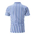 thumbnail image 3 of Toimothcn Men'S Polo Shirts Lapel Short Sleeve Casual Striped Polo Shirts Buttons Up Breathable Loose Fit Sports Shirts Comfy Golf Shirts, 3 of 9