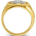 thumbnail image 2 of 14K Yellow & Rhodium Ibgoodman With White Men's Polished And Textured Diamond Blue Lodge Master Masonic Ringsize 10 (Width 16) - Jbsp, 2 of 5