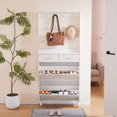 thumbnail image 2 of Sythers Armoire Wardrobe Expandable 2 Drawers 2-Compartments Shoe Cabinet, White, 2 of 8