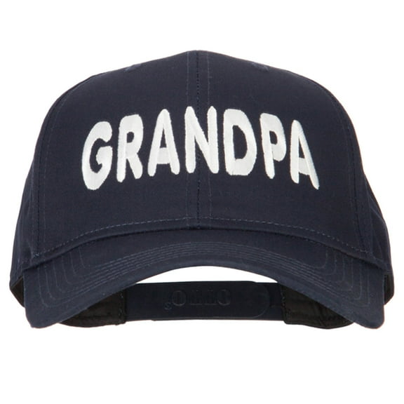 Wording of Grandpa Embroidered Solid Cotton Pro Style Cap - Navy OSFM