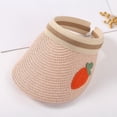 thumbnail image 2 of REDARER Kids Straw Sun Visor, Lemon Embroidery Empty Top Hat Lightweight UV Protection for Outdoor,2-6 Years, 2 of 3