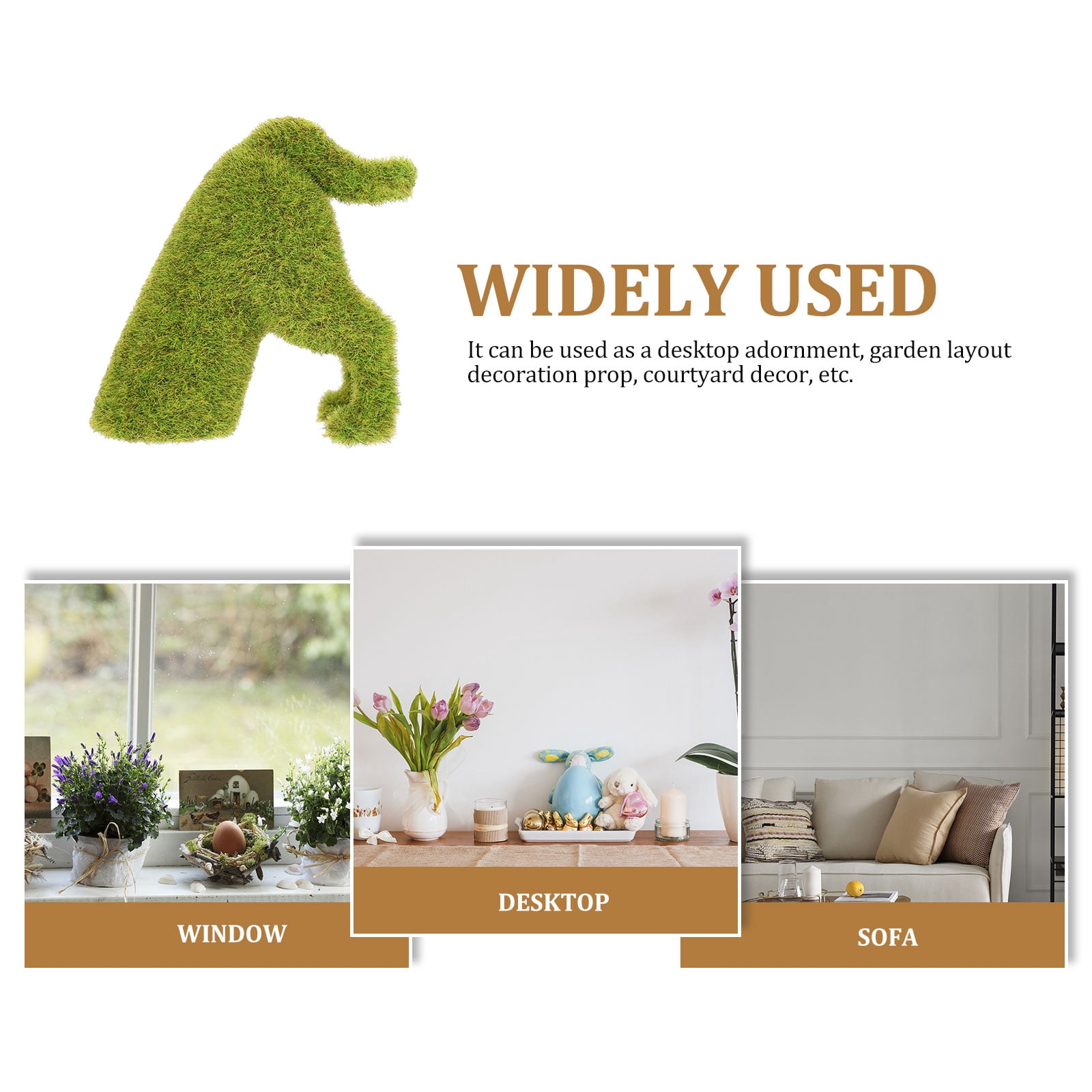 WORGEOUS 2pcs Moss Statue Flocked Puppy Flocking Peeing Sculpture Green Grass Topiary Figurines Artificial Turf Garden Table Centerpiece
