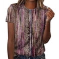 thumbnail image 6 of LYMAYTER Women Casual T-Shirts Summer Print Crew Neck Short Sleeve Breathable Loose for Tees Top XXS-6XL, 6 of 9