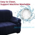 thumbnail image 2 of CJC Plush Sofa Covers Stretch Solid Thick Slipcover for 1-Seater Velvet Easy Fit Non-Slip Furniture, Navy Blue, 2 of 11