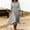 Gray women boho midi dress a1, variant on Women Summer Round Neck 3/4 Sleeve Flowy Boho Casual Midi Dresses A-Line Swing Vacation Holiday Beach Party Sundresses, Wine L