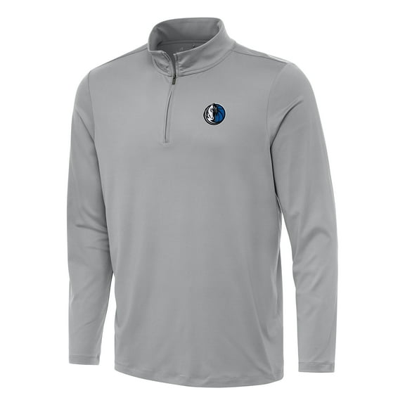 Men's Antigua Gray Dallas Mavericks Reprocess Quarter-Zip Top
